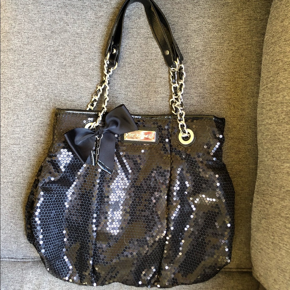 SOLD Betsey Johnson Black Sequin Purse